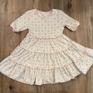Serendipity Shrimp Grits Twirl Dress Girls 5-6 Pastel Pumpkins Fall Cotton Girly
